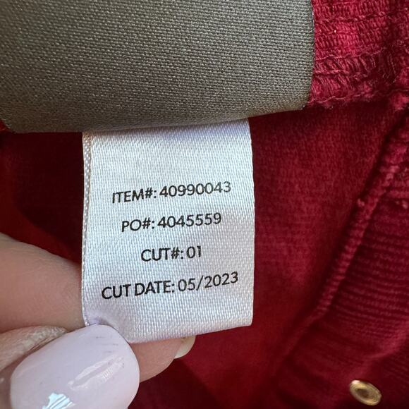 Torrid Corduroy Sherpa Lined Trucker Jacket Rhubarb Red Plus Sz 3X EUC Stunning - Picture 14 of 14